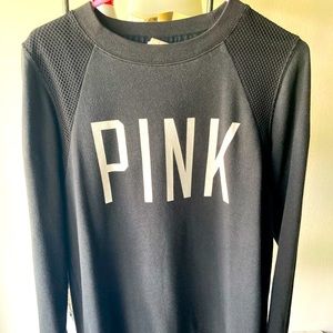 Victoria’s Secret PINK Black Mesh Crew Sweater